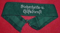 Nazi Sicherheits und Hilfsdienst Armband/Cufftitle...$130 SOLD