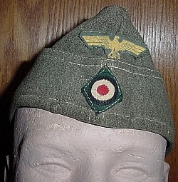 Nazi Kriegsmarine Coastal Artillery EM Overseas Cap with Name Tag...$185 SOLD