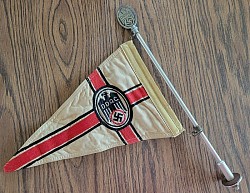 Nazi Der Deutsche Automobil-Club (DDAC) Car Pennant with Staff and Topper...$450 SOLD