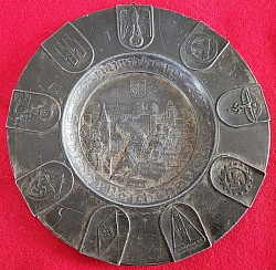 Nazi Nürnberg Reichsparteitag Souvenir Pewter Plate...$425 SOLD
