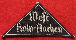 Nazi “West Köln-Aachen” BDM District Triangle Patch...$75 SOLD