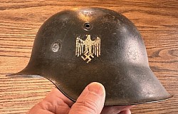 Nazi Army M42 Single Decal Combat Helmet with Partial Liner...$625 SOLD