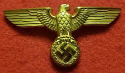Nazi NSDAP Political Leader's Visor Hat Eagle Insignia...$65 SOLD