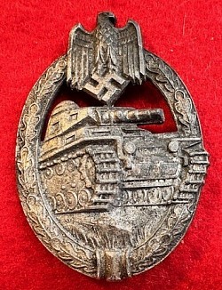Nazi Panzer Assault Badge in Silver by Hermann Aurich...$275 SOLD