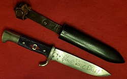 Nazi Hitler Youth Knife with Motto by Robert Klaas...$325 SOLD