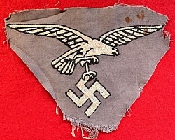 Nazi Luftwaffe Embroidered Cape Eagle/Swastika Patch (Veteran Bring-Back)...$150 SOLD