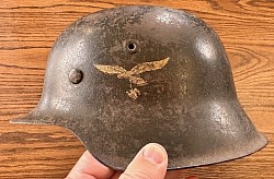 Nazi Luftwaffe M42 Single Decal Helmet with Partial Liner...$495