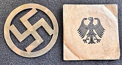 Original Nazi Large Brass Swastika with an Unknown Vintage German Eagle Envelope...$110 SOLD