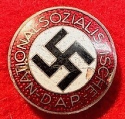 Nazi NSDAP Party Member's Badge Marked 