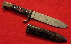 Nazi Hitler Youth Knife with Motto and Scarce Transitional 