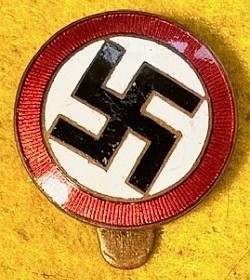 Nazi Swastika NSDAP Party Supporter's Enameled Lapel Badge...$95 SOLD