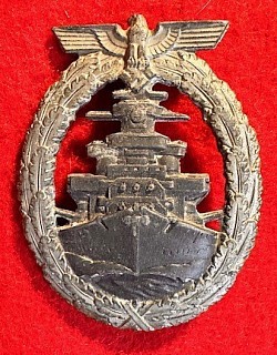 Nazi Kriegsmarine High Seas Fleet Badge Designed by Adolf Bock of Berlin...$425 SOLD