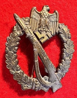 Nazi Bronze Infantry Assault Badge by JFS (WWII Veteran Bring-Back)...$115 SOLD