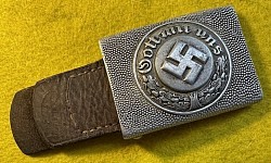 Nazi Police EM Belt Buckle with Leather Tab by Julius Maurer, Oberstein...$165 SOLD
