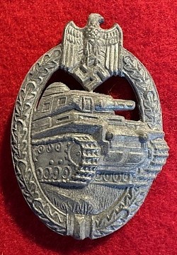 Nazi Tank Assault Badge in Silver by Rudolf Karneth...$250 SOLD