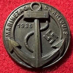 Nazi Rare 1935 Tinnie for Marinetag (Naval Day) Saarlouis...$125 SOLD