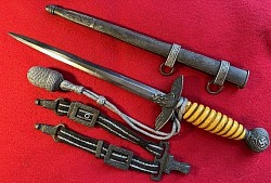 Nazi Luftwaffe 2nd Model Dagger by C. Gustav Spitzer with Hangers and Portapee...$675 SOLD