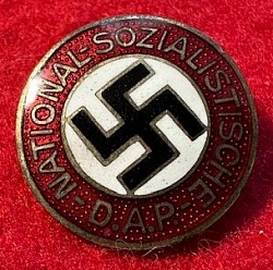 Nazi Enameled NSDAP Party Member's Badge Marked 