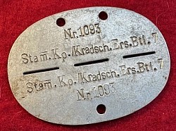 Nazi ID Disk for Motorcycle Training Cadre Member...$125 SOLD