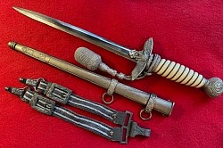 Nazi Luftwaffe 2nd Model Dagger with Hangers and Portapee...$750 SOLD