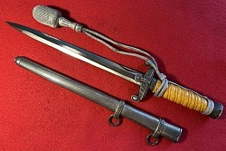 Nazi Army Officer's Dress Dagger with Nickel Fittings and Portapee by 