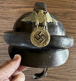 Nazi First Pattern National Socialist Motor Corps (NSKK) Crash Helmet...$950 SOLD