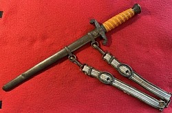 Nazi Army Officer's Dress Dagger with Carl Eickhorn Circa 1933 to 1935 Maker's Marking and Hangers...$625 SOLD